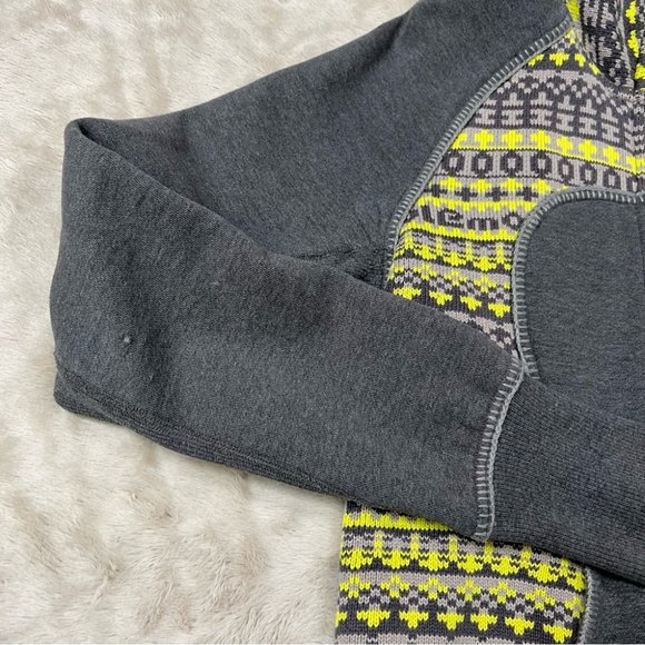 Lululemon Special Edition Fair Isle Scuba Hoodie Jacket Size 6 Green Gray EUC - Picture 7 of 16